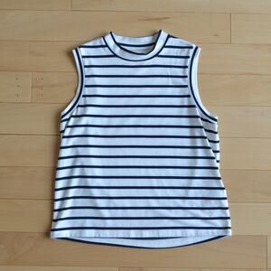 Madewell Striped Tank Top Size XS White Navy Blue